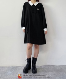 179/WG | 【TOM and JERRY】ワンポイント刺繍リボンタイワンピース(ワンピース)