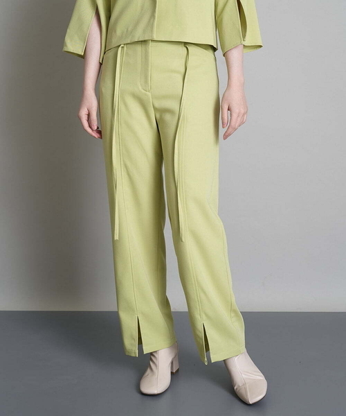 A de a.v.v(アードアー・ヴェ・ヴェ)の「(SETUP対応)紐レースアップストレートパンツ(その他パンツ・レディース・ブラック/ベージュ/ミント・38/36)」の3枚目の写真