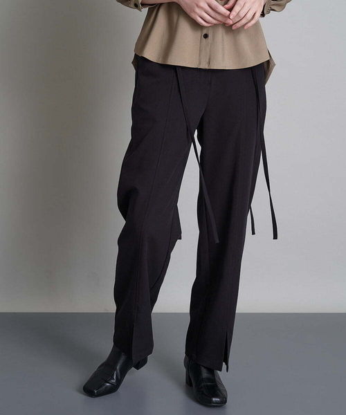 A de a.v.v(アードアー・ヴェ・ヴェ)の「(SETUP対応)紐レースアップストレートパンツ(その他パンツ・レディース・ブラック/ベージュ/ミント・38/36)」の1枚目の写真