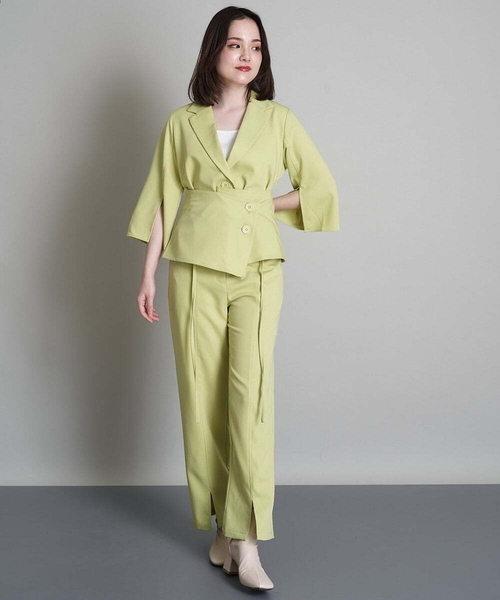 A de a.v.v(アードアー・ヴェ・ヴェ)の「(SETUP対応)紐レースアップストレートパンツ(その他パンツ・レディース・ブラック/ベージュ/ミント・38/36)」の18枚目の写真