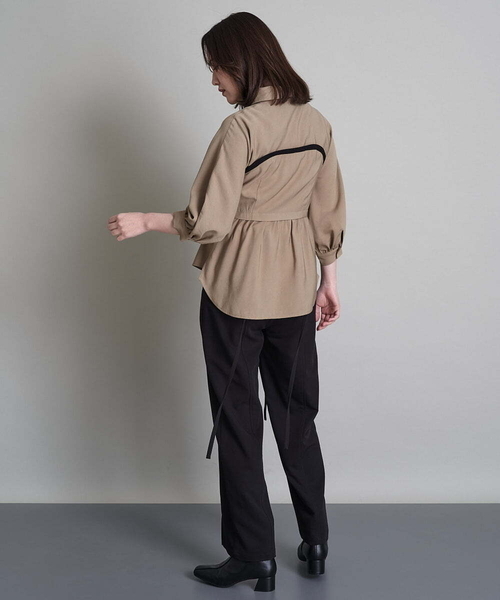 A de a.v.v(アードアー・ヴェ・ヴェ)の「(SETUP対応)紐レースアップストレートパンツ(その他パンツ・レディース・ブラック/ベージュ/ミント・38/36)」の14枚目の写真