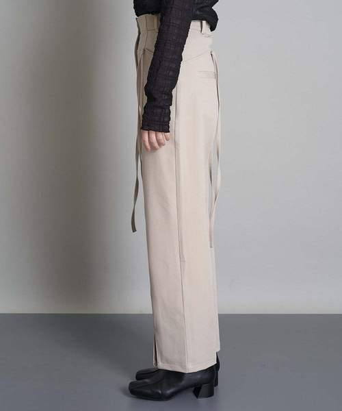 A de a.v.v(アードアー・ヴェ・ヴェ)の「(SETUP対応)紐レースアップストレートパンツ(その他パンツ・レディース・ブラック/ベージュ/ミント・38/36)」の10枚目の写真