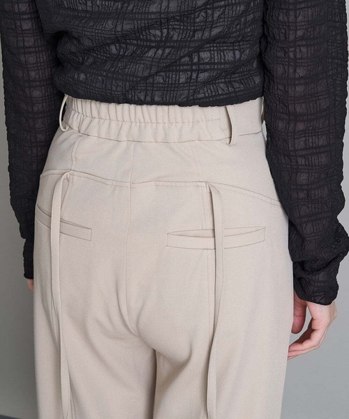 A de a.v.v(アードアー・ヴェ・ヴェ)の「(SETUP対応)紐レースアップストレートパンツ(その他パンツ・レディース・ブラック/ベージュ/ミント・38/36)」の8枚目の写真