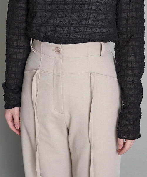 A de a.v.v(アードアー・ヴェ・ヴェ)の「(SETUP対応)紐レースアップストレートパンツ(その他パンツ・レディース・ブラック/ベージュ/ミント・38/36)」の7枚目の写真