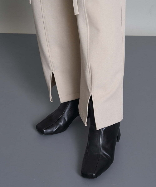 A de a.v.v(アードアー・ヴェ・ヴェ)の「(SETUP対応)紐レースアップストレートパンツ(その他パンツ・レディース・ブラック/ベージュ/ミント・38/36)」の5枚目の写真