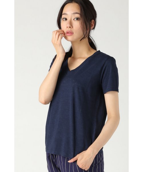 JOURNAL STANDARD（ジャーナルスタンダード）の「マーブルヴィンテージ天竺 Vネックプルオーバー#（Tシャツ/カットソー・レディース・グレー/ホワイト/ネイビー/イエロー・FREE）」の3枚目の写真