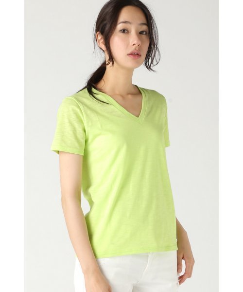 JOURNAL STANDARD（ジャーナルスタンダード）の「マーブルヴィンテージ天竺 Vネックプルオーバー#（Tシャツ/カットソー・レディース・グレー/ホワイト/ネイビー/イエロー・FREE）」の4枚目の写真