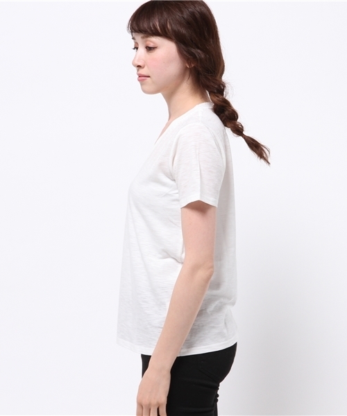 JOURNAL STANDARD（ジャーナルスタンダード）の「マーブルヴィンテージ天竺 Vネックプルオーバー#（Tシャツ/カットソー・レディース・グレー/ホワイト/ネイビー/イエロー・FREE）」の15枚目の写真