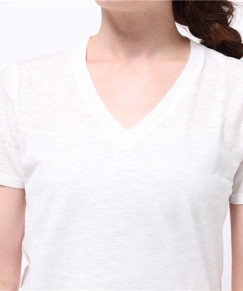 JOURNAL STANDARD（ジャーナルスタンダード）の「マーブルヴィンテージ天竺 Vネックプルオーバー#（Tシャツ/カットソー・レディース・グレー/ホワイト/ネイビー/イエロー・FREE）」の17枚目の写真