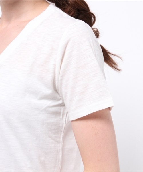 JOURNAL STANDARD（ジャーナルスタンダード）の「マーブルヴィンテージ天竺 Vネックプルオーバー#（Tシャツ/カットソー・レディース・グレー/ホワイト/ネイビー/イエロー・FREE）」の18枚目の写真