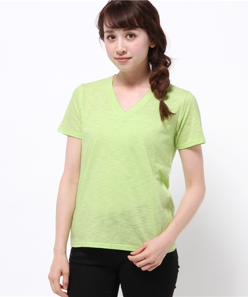 JOURNAL STANDARD（ジャーナルスタンダード）の「マーブルヴィンテージ天竺 Vネックプルオーバー#（Tシャツ/カットソー・レディース・グレー/ホワイト/ネイビー/イエロー・FREE）」の11枚目の写真