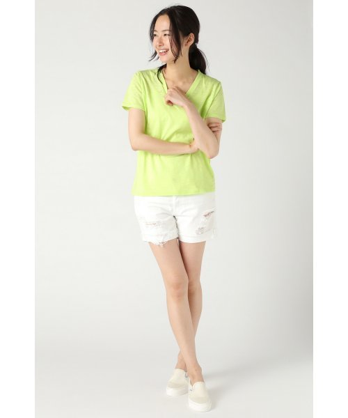 JOURNAL STANDARD（ジャーナルスタンダード）の「マーブルヴィンテージ天竺 Vネックプルオーバー#（Tシャツ/カットソー・レディース・グレー/ホワイト/ネイビー/イエロー・FREE）」の8枚目の写真