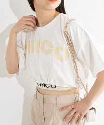 Chico | クロップドサイドリボンロゴTシャツ(Tシャツ/カットソー)