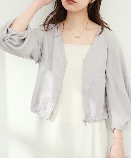 natural couture(ナチュラルクチュール)の「ねじり袖お上品ライトブルゾン(ブルゾン・レディース・ライトベージュ/グレイッシュベージュ/ネイビー・FREE)」の8枚目の写真