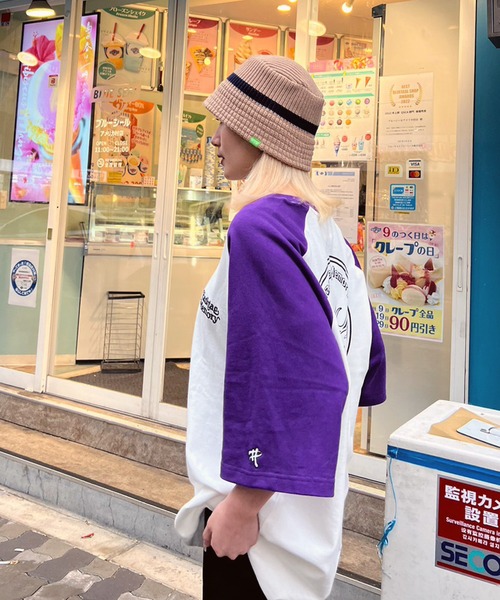 #MEMORY（メモリー）の「【MEMORY】 ラグラン ファイヤー ビリヤード Tシャツ / Raglan billiards T-shirt（Tシャツ/カットソー・メンズ・スミクロ/パープル/ブラック・FREE）」の13枚目の写真