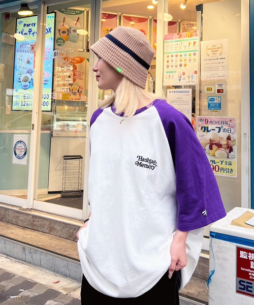 #MEMORY（メモリー）の「【MEMORY】 ラグラン ファイヤー ビリヤード Tシャツ / Raglan billiards T-shirt（Tシャツ/カットソー・メンズ・スミクロ/パープル/ブラック・FREE）」の12枚目の写真