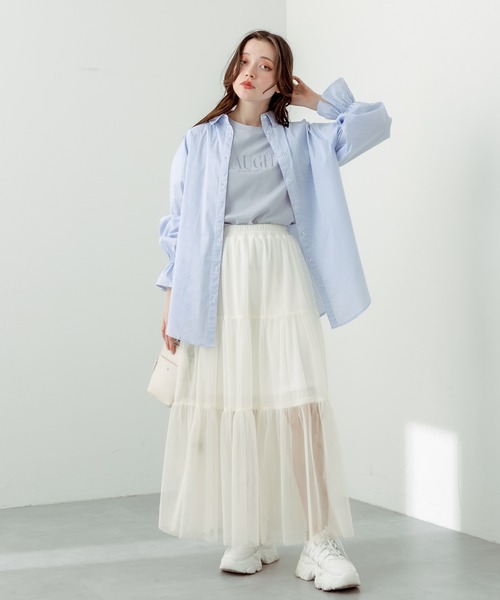 OLIVE des OLIVE（オリーブデオリーブ）の「チュールティアードスカート（スカート・レディース・オフホワイト/ブラック・FREE）」の19枚目の写真