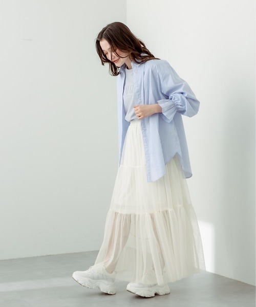 OLIVE des OLIVE（オリーブデオリーブ）の「チュールティアードスカート（スカート・レディース・オフホワイト/ブラック・FREE）」の20枚目の写真