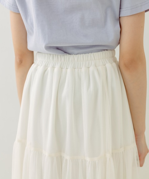 OLIVE des OLIVE（オリーブデオリーブ）の「チュールティアードスカート（スカート・レディース・オフホワイト/ブラック・FREE）」の11枚目の写真