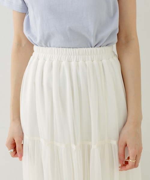 OLIVE des OLIVE（オリーブデオリーブ）の「チュールティアードスカート（スカート・レディース・オフホワイト/ブラック・FREE）」の12枚目の写真