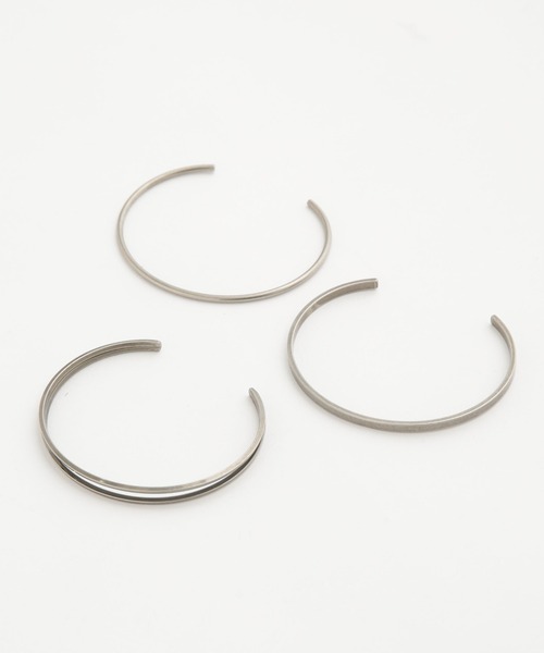 NANO universe(ナノユニバース)の「LB.04/日本製3連ブラスデザインバングル(バングル/リストバンド・メンズ・シルバー・FREE)」の4枚目の写真