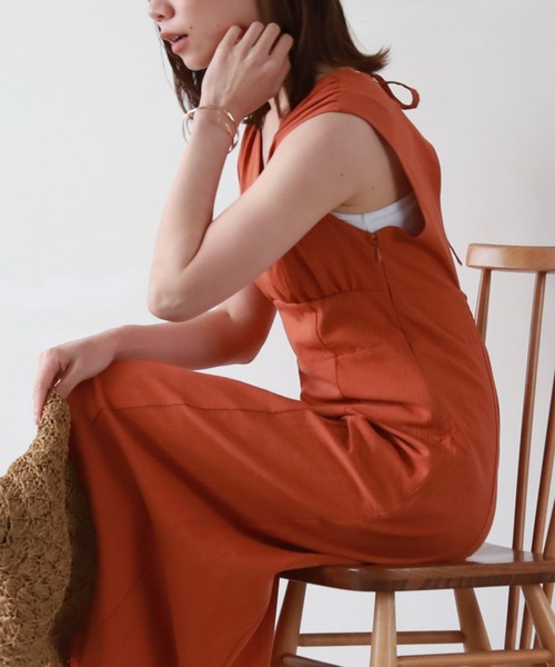 archives(アルシーヴ)の「バックシャンスリーブワンピース(ワンピース・レディース・ブラック/モカ/アイボリー/オレンジ/グリーン・MEDIUM)」の13枚目の写真