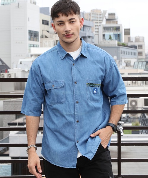 GERRY（ジェリー）の「GERRY エスニックテープ半袖シャツ（シャツ/ブラウス・メンズ・ネイビー/ブルー・X-LARGE/LARGE/MEDIUM）」の17枚目の写真