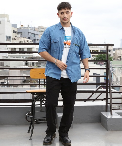 GERRY（ジェリー）の「GERRY エスニックテープ半袖シャツ（シャツ/ブラウス・メンズ・ネイビー/ブルー・X-LARGE/LARGE/MEDIUM）」の15枚目の写真