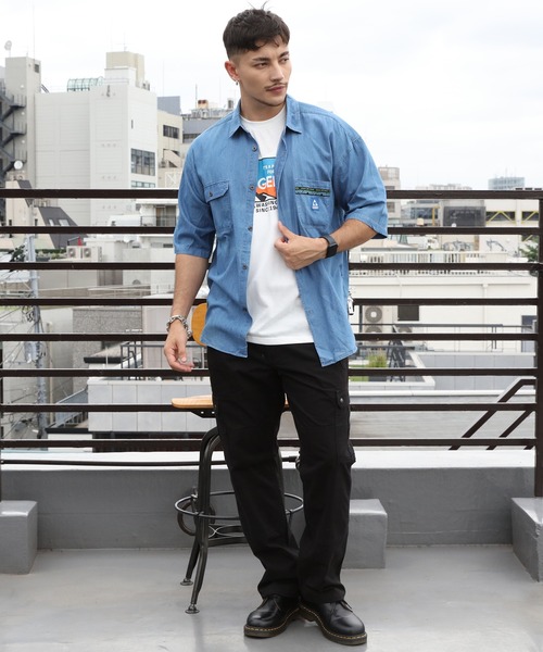 GERRY（ジェリー）の「GERRY エスニックテープ半袖シャツ（シャツ/ブラウス・メンズ・ネイビー/ブルー・X-LARGE/LARGE/MEDIUM）」の14枚目の写真