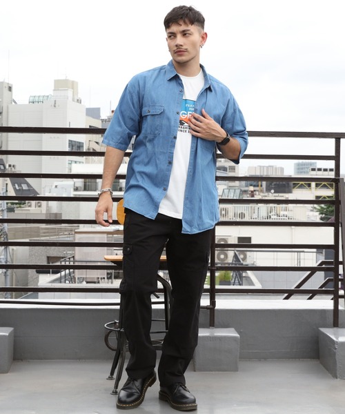 GERRY（ジェリー）の「GERRY エスニックテープ半袖シャツ（シャツ/ブラウス・メンズ・ネイビー/ブルー・X-LARGE/LARGE/MEDIUM）」の9枚目の写真