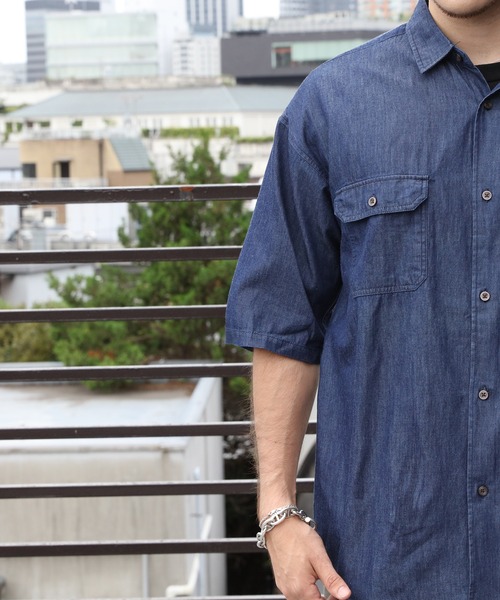 GERRY（ジェリー）の「GERRY エスニックテープ半袖シャツ（シャツ/ブラウス・メンズ・ネイビー/ブルー・X-LARGE/LARGE/MEDIUM）」の7枚目の写真