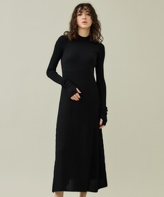 セール】【完売間近】ホックカラーリブニットワンピ（ワンピース