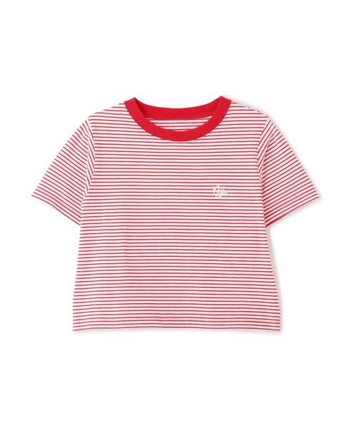 FREE'S MART（フリーズマート）の「◆ワンポイント刺繍ボーダーチビTシャツ（Tシャツ/カットソー・レディース・ブラック系その他/レッド系その他・FREE）」の2枚目の写真