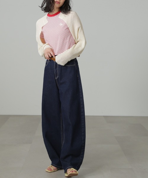 FREE'S MART（フリーズマート）の「◆ワンポイント刺繍ボーダーチビTシャツ（Tシャツ/カットソー・レディース・ブラック系その他/レッド系その他・FREE）」の3枚目の写真