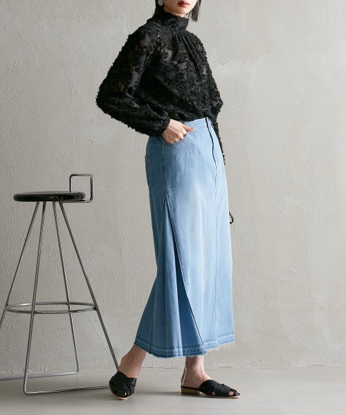 Sacai サカイ 21SS×A.P.C. サイドジッププリーツデニムスカート