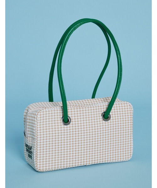 Little sunny bite（リトルサニーバイト）の「Girly checker bag（ハンドバッグ・レディース・ブラック/ベージュ/ブルー・FREE）」の2枚目の写真