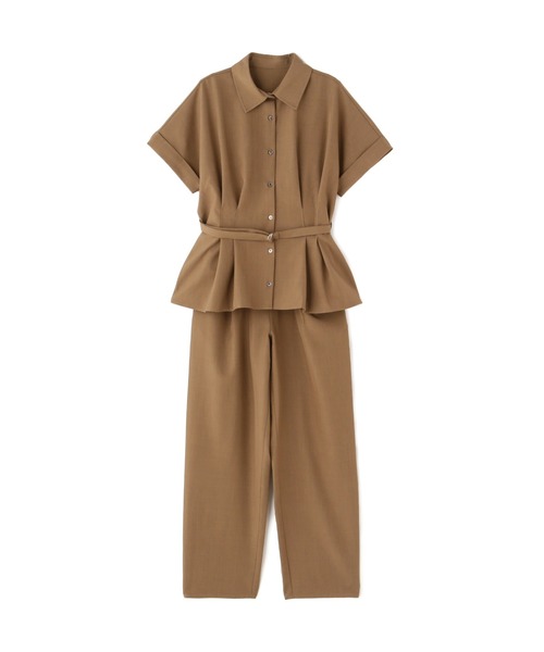 N.（N. Natural Beauty Basic）（エヌエヌナチュラルビューティーベーシック）の「◆麻調ペプラムセットアップ（セットアップ・レディース・スミクロ/モカ/ロイヤルブルー・MEDIUM）」の15枚目の写真