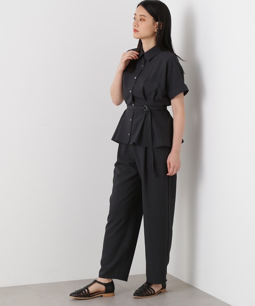 N.（N. Natural Beauty Basic）（エヌエヌナチュラルビューティーベーシック）の「◆麻調ペプラムセットアップ（セットアップ・レディース・スミクロ/モカ/ロイヤルブルー・MEDIUM）」の6枚目の写真