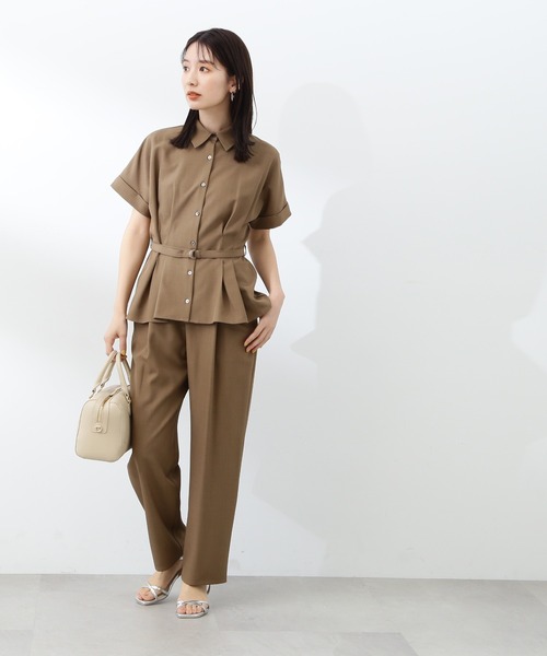 N.（N. Natural Beauty Basic）（エヌエヌナチュラルビューティーベーシック）の「◆麻調ペプラムセットアップ（セットアップ・レディース・スミクロ/モカ/ロイヤルブルー・MEDIUM）」の18枚目の写真