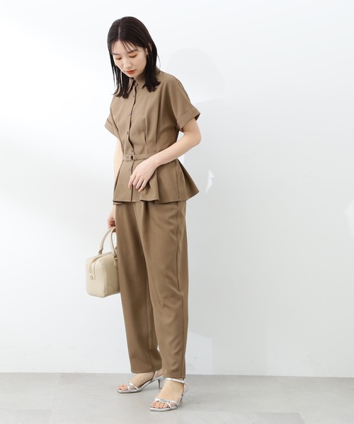 N.（N. Natural Beauty Basic）（エヌエヌナチュラルビューティーベーシック）の「◆麻調ペプラムセットアップ（セットアップ・レディース・スミクロ/モカ/ロイヤルブルー・MEDIUM）」の20枚目の写真