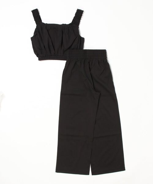 WEGO（ウィゴー）の「WEGO/【WEB限定】ギャザートップスセットワイドパンツ（サロペット/オーバーオール・レディース・ライトグレー/ブラック・FREE）」の4枚目の写真