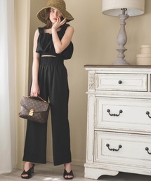 WEGO | WEGO/【WEB限定】ギャザートップスセットワイドパンツ(サロペット/オーバーオール)