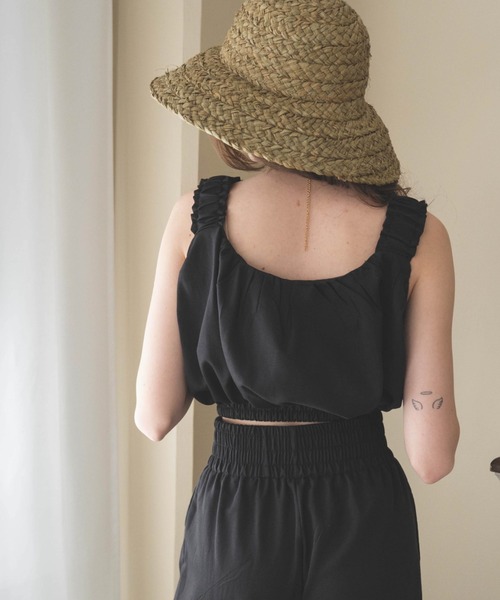 WEGO（ウィゴー）の「WEGO/【WEB限定】ギャザートップスセットワイドパンツ（サロペット/オーバーオール・レディース・ライトグレー/ブラック・FREE）」の15枚目の写真