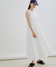 【WEB限定】【洗える】サッカーノースリーブティアードワンピース