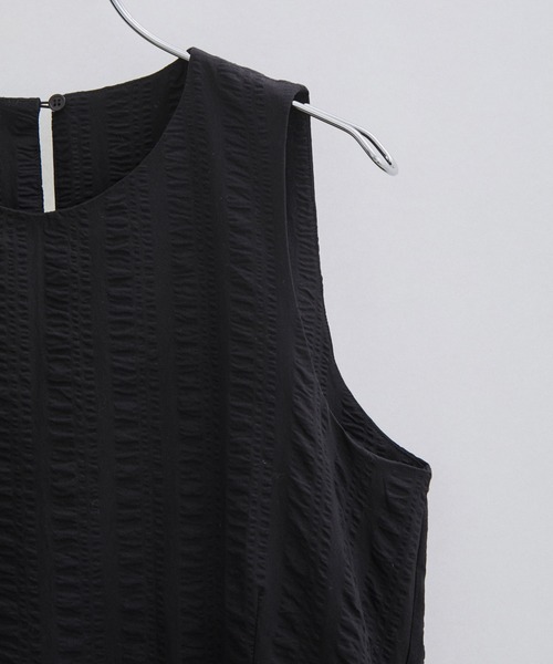 SALON adam et rope'（サロン アダム エ ロペ）の「【WEB限定】【洗える】サッカーノースリーブティアードワンピース（ワンピース・レディース・ブラック/ホワイト・FREE）」の9枚目の写真