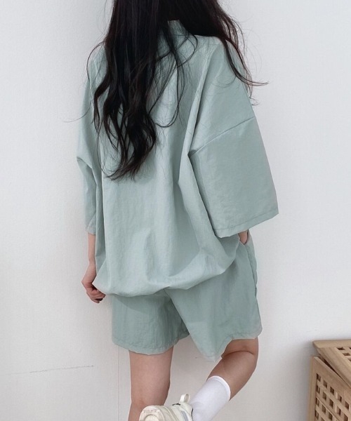 SHEENA(シーナ)の「【セットアップ】スタンドハーフジップトップス×ハーフパンツSET(セットアップ・レディース・ライトグレー/ブラック/ベージュ/ネイビー/カーキ/ブルー系その他・M)」の8枚目の写真