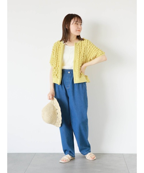 ehka sopo（エヘカソポ）の「前後2WAYもこもこカーディガン（カーディガン/ボレロ・レディース・サックスブルー/オフホワイト/マスタード・F）」の9枚目の写真