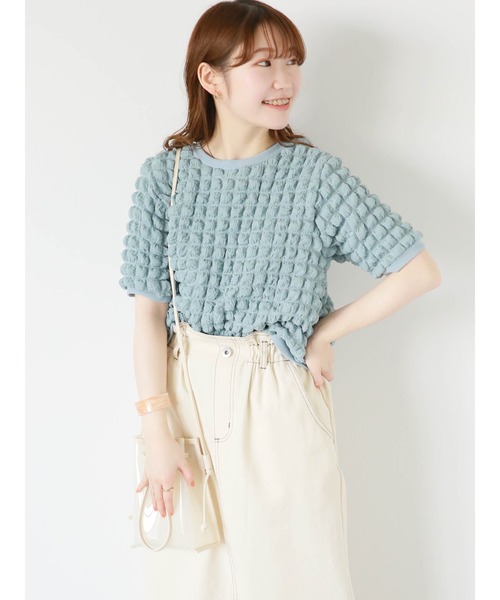 ehka sopo（エヘカソポ）の「前後2WAYもこもこカーディガン（カーディガン/ボレロ・レディース・サックスブルー/オフホワイト/マスタード・F）」の18枚目の写真