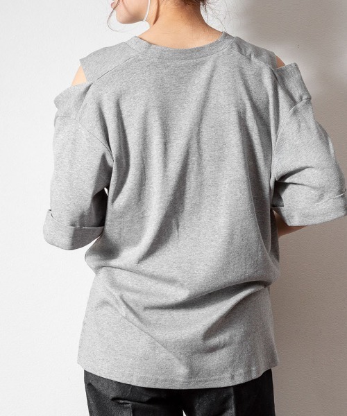 atONE（アットワン）の「atONE オープンショルダー半袖Tシャツ（Tシャツ/カットソー・レディース・ブラック系その他/杢グレー/カーキ/オフホワイト・4L～5L/LL～3L/M-L）」の17枚目の写真