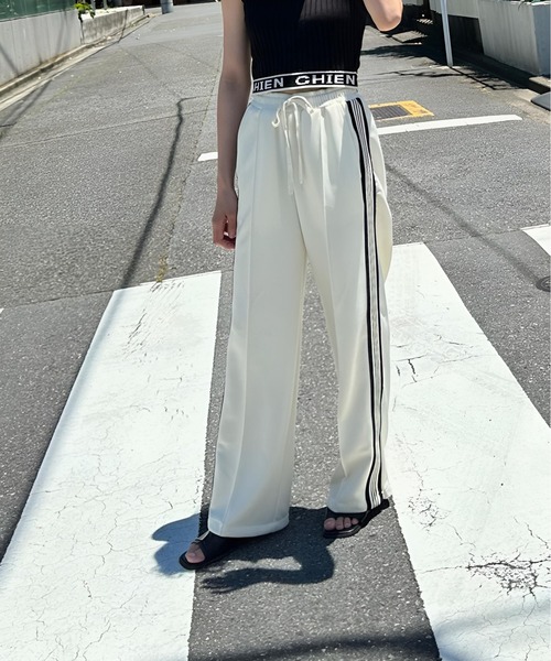 AS KNOW AS plus（アズノゥアズプラス）の「〇サイドライントラックパンツ（その他パンツ・レディース・ブラック/アイボリー/グリーン・FREE）」の15枚目の写真